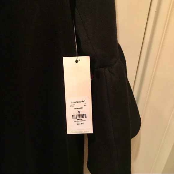 Francesca’s Black Floral Bell Sleeve Dress - NWT - Picture 4 of 4